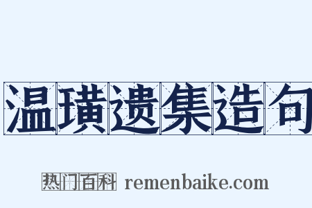 温璜遗集造句是什么意思的图片